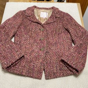 Rebecca Taylor Pinkish/Mauvey Tweed Jacket - Sz 4